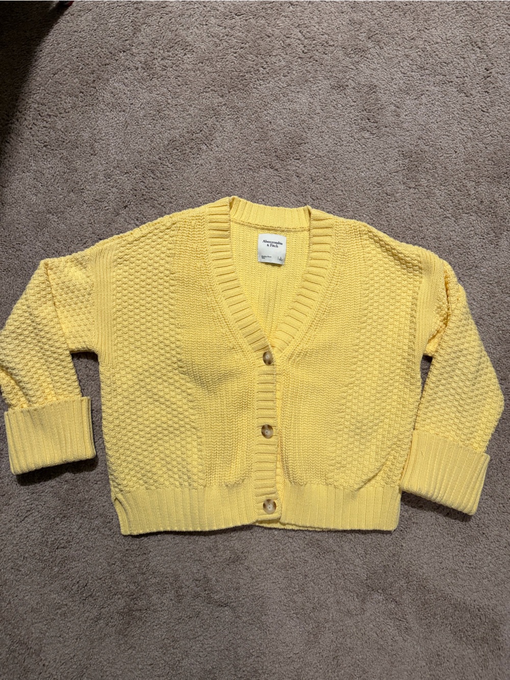 Abercrombie & Fitch Yellow Knit Button-Front women’s Cardigan